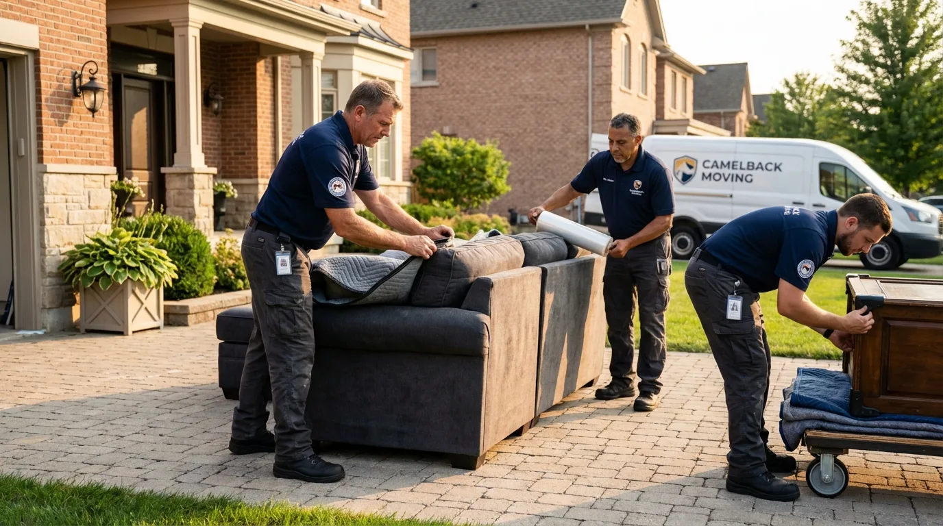 Large estate moving crew wrapping furniture in Prairie Grove, AR